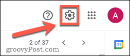 Gmail iestatījumu ikona