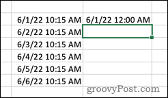 Laika noņemšana no laika zīmoga programmā Excel