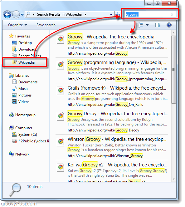 izmantojiet Windows 7 apvienoto meklēšanas savienotāju