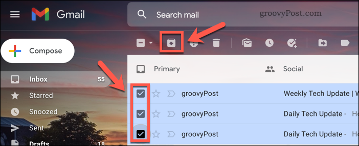 Arhivējiet e-pastus pakalpojumā Gmail