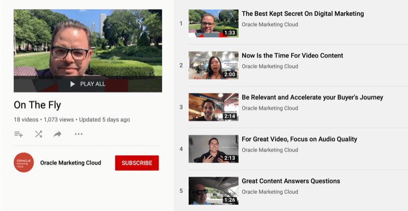 Oracle Marketing Cloud YouTube sērija lidojumā
