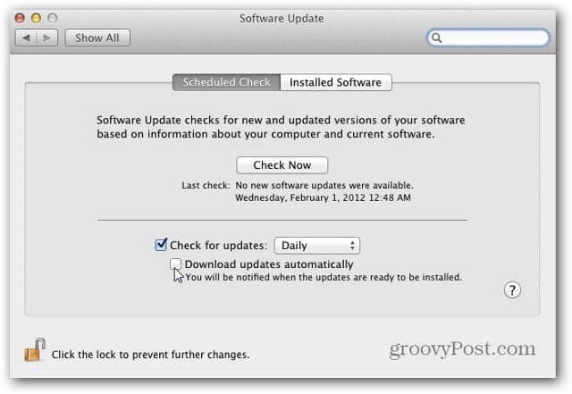 Konfigurējiet Apple OS X Lion programmatūras atjaunināšanas funkciju