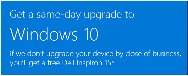 Microsoft piedāvā bezmaksas Dell PC, ja viņi nevar jaunināt jūs uz Windows 10 vienā dienā