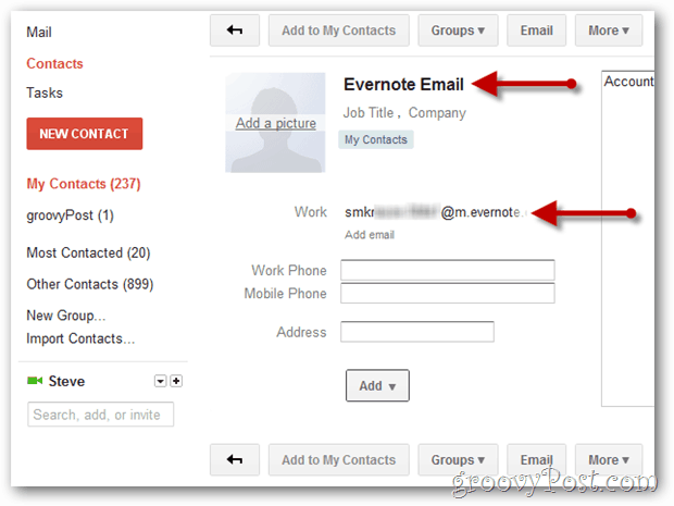 izveidot gmail kontaktu