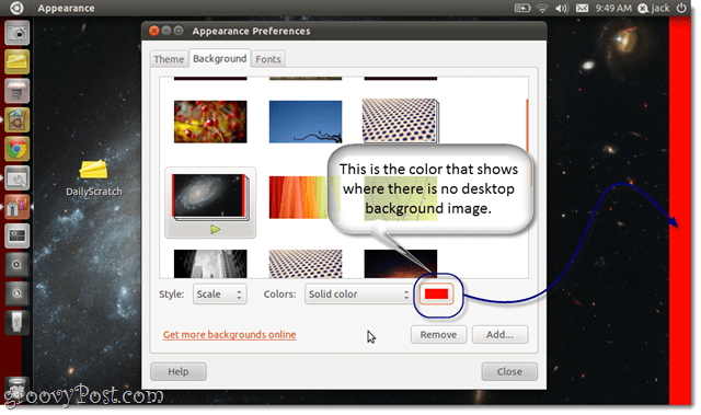 Kā nomainīt fona fonu Ubuntu