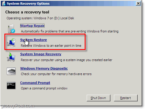 Windows 7 sistēmas atjaunošanai ir viegli piekļūt, izmantojot labošanas režīmu