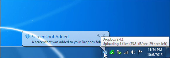 Pievienots Dropbox versijas ekrānuzņēmums