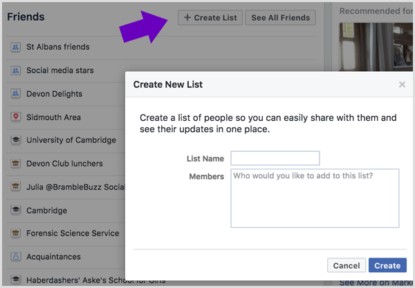 Ievadiet Facebook draugu saraksta nosaukumu un atlasiet, kurus draugus pievienot.