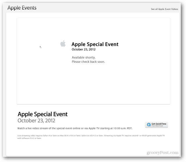 Apple pasākums - 2012. gada 23. oktobris