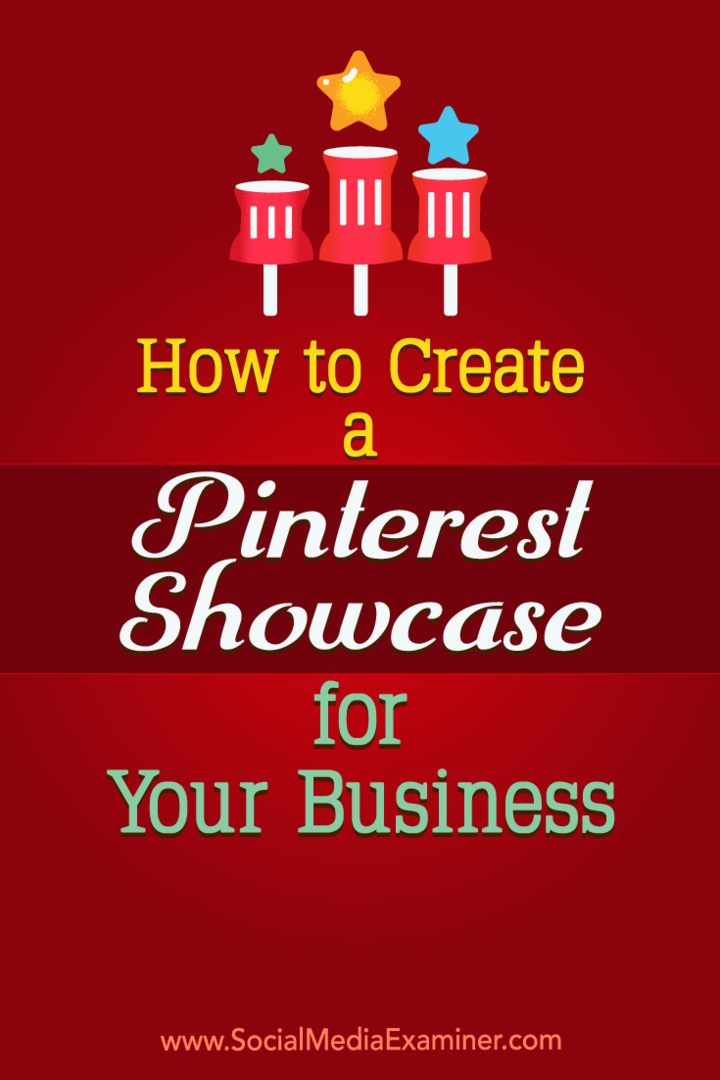 Kā izveidot Pinterest vitrīnu savam biznesam, autore Kristi Hines vietnē Social Media Examiner.