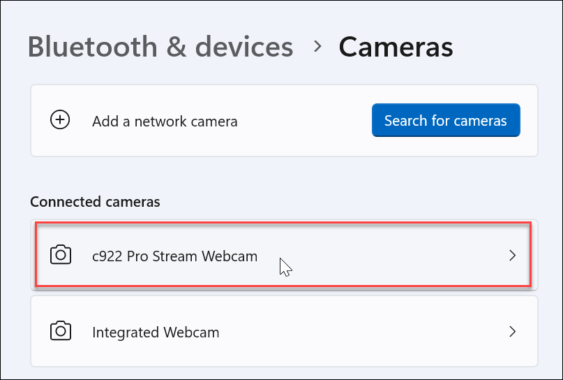Pārvaldiet tīmekļa kameras iestatījumus operētājsistēmā Windows 11