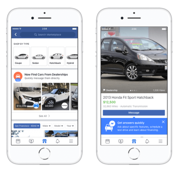 Facebook Marketplace sadarbojas ar autobūves nozares līderiem Edmundu, Cars.com, Auction123 un citiem, lai atvieglotu automašīnu iegādi pircējiem ASV.