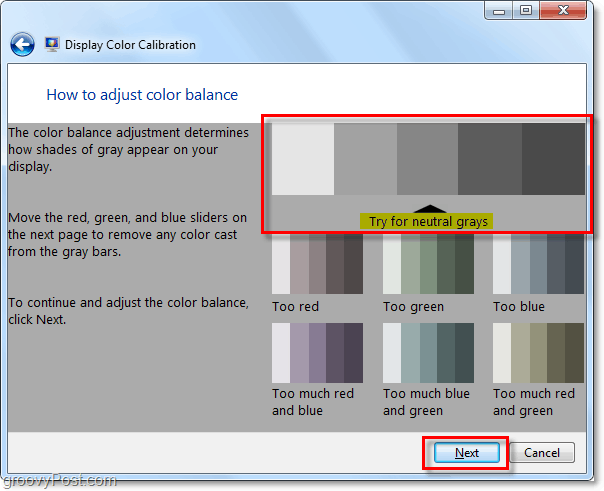Windows 7 nukleratīvās krāsas ir parādītas piemērā, mēģiniet tās saskaņot
