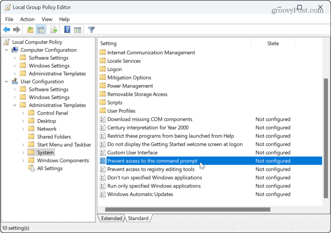 Kā atspējot komandu uzvedni operētājsistēmā Windows 11