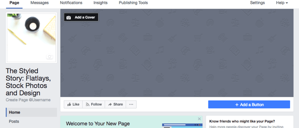 Ielādējiet sava profila attēlu savā jaunajā Facebook biznesa lapā.