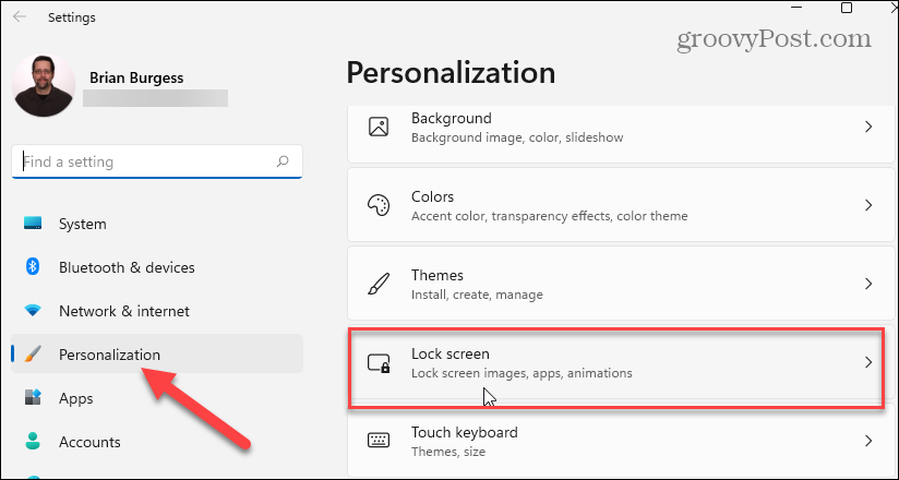 personalizācijas bloķēšanas ekrāns Windows 11