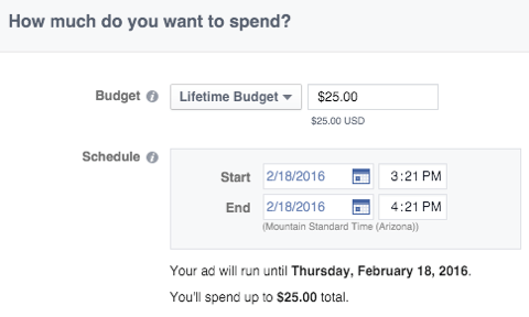 facebook reklāmas budžeta funkcija