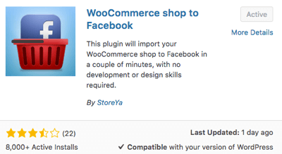 Izvēlieties un aktivizējiet WooCommerce Shop to Facebook spraudni.