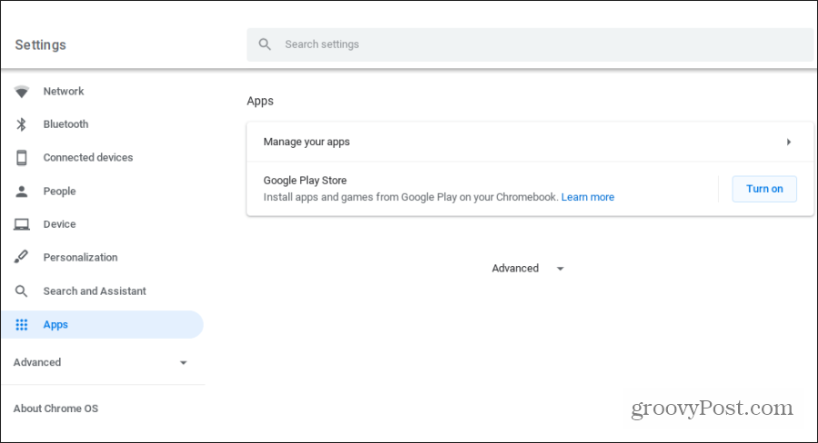 google play lietotnes Chromebook datorā