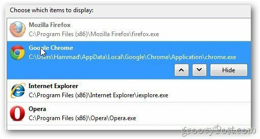 Google Chrome atvērts ar pasūtījumu