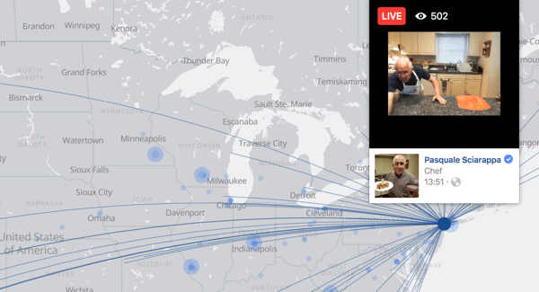 Facebook Live karte ļauj lietotājiem viegli atrast tiešraides video pārraides visā pasaulē.