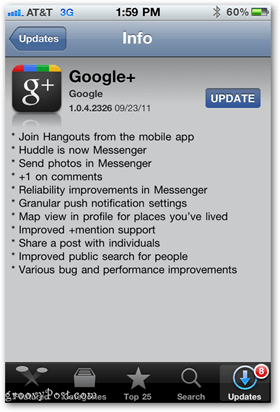 Google+ lietotnes atjauninājums iPhone un citām iOS ierīcēm