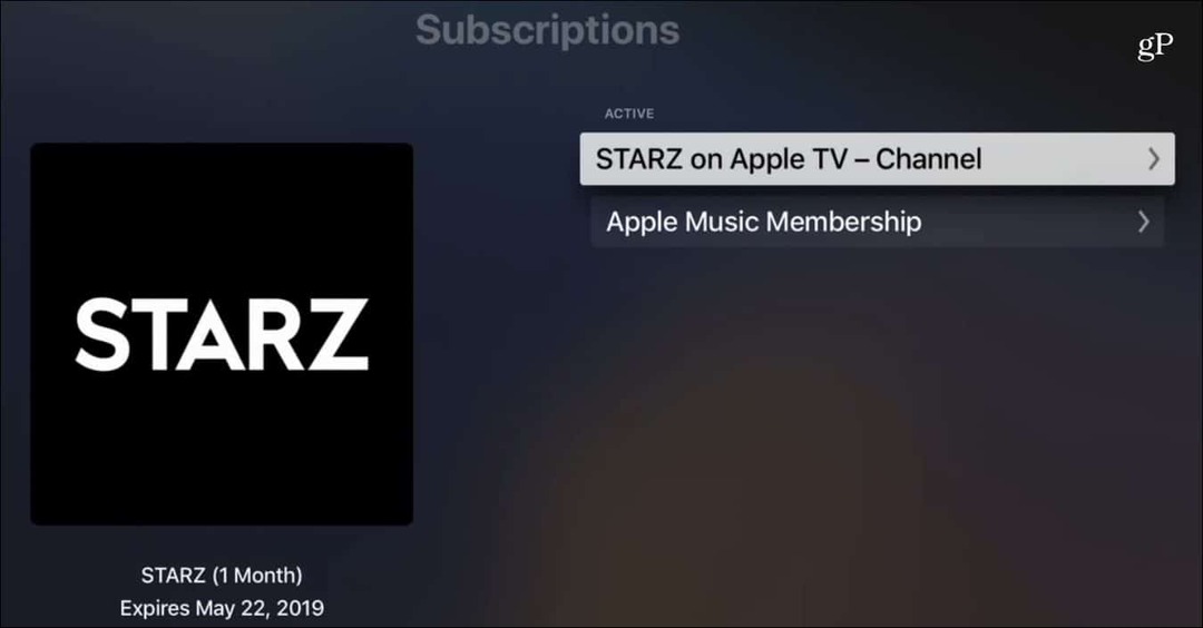 Atcelt kanāla abonēšanu Apple TV