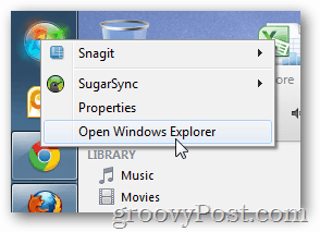 atvērt Windows Explorer