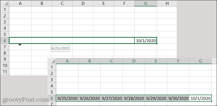 Excel automātiskās aizpildīšanas datums atpakaļ