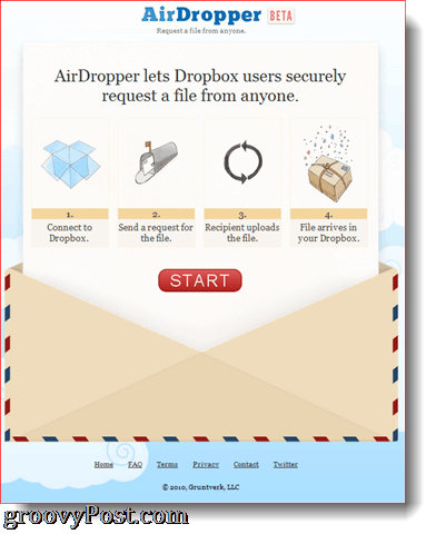 AirDropper Dropbox papildinājums darbībā