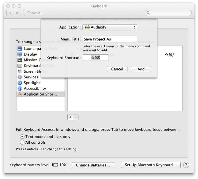 Kā izveidot tastatūras saīsni jebkurā Mac OS X programmā