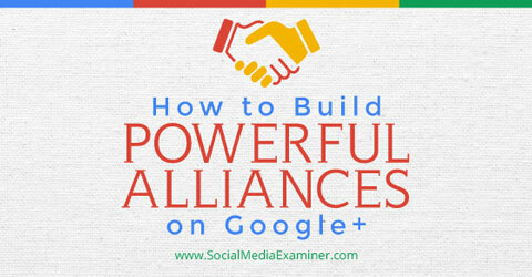 veidot alianses pakalpojumā google +