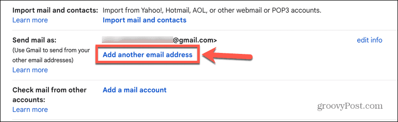 gmail pievienojiet citu e-pasta adresi