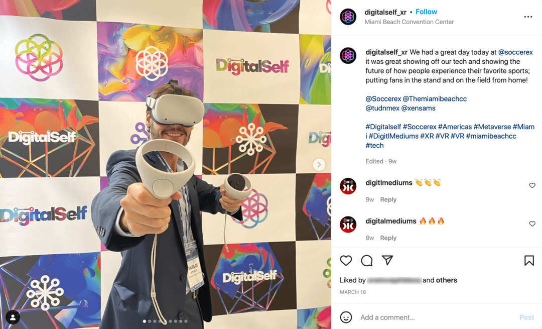 DigitalSelf Instagram ziņas attēls ar VR komplekta fotoattēlu