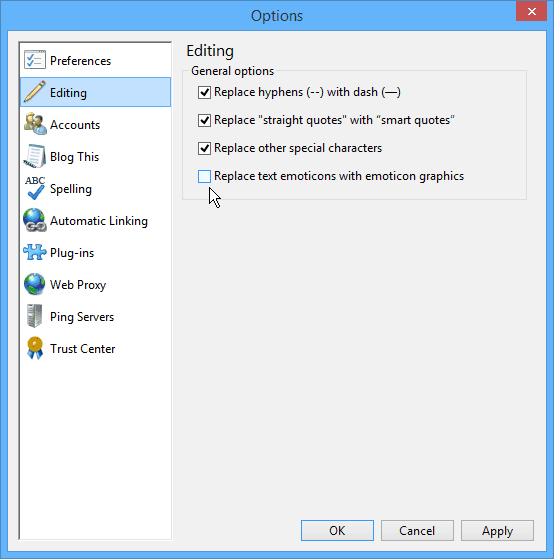 Windows Live Writer rediģēšana