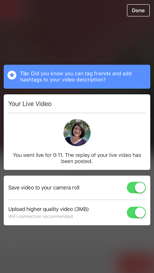 facebook profila tiešraides video iespēja saglabāt video