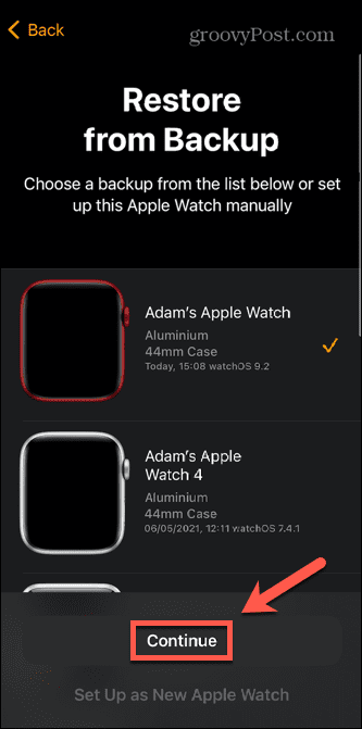 apple watch atlasiet dublējumu