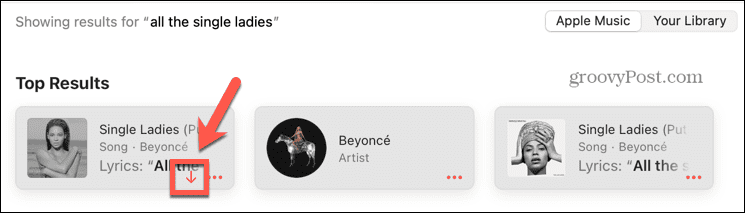 Apple mūzikas bultiņas ikona