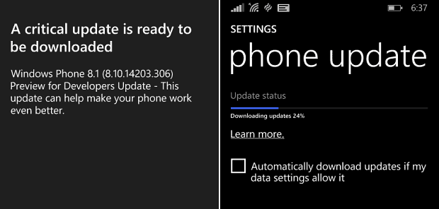 Windows Phone atjauninājums