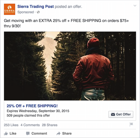 sierra trading post facebook reklāma