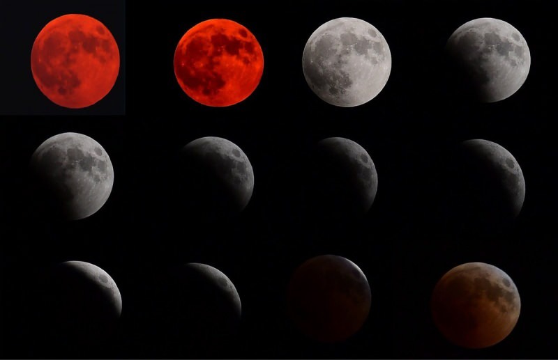 būs redzams dažādās krāsās Mēness aptumsuma laikā