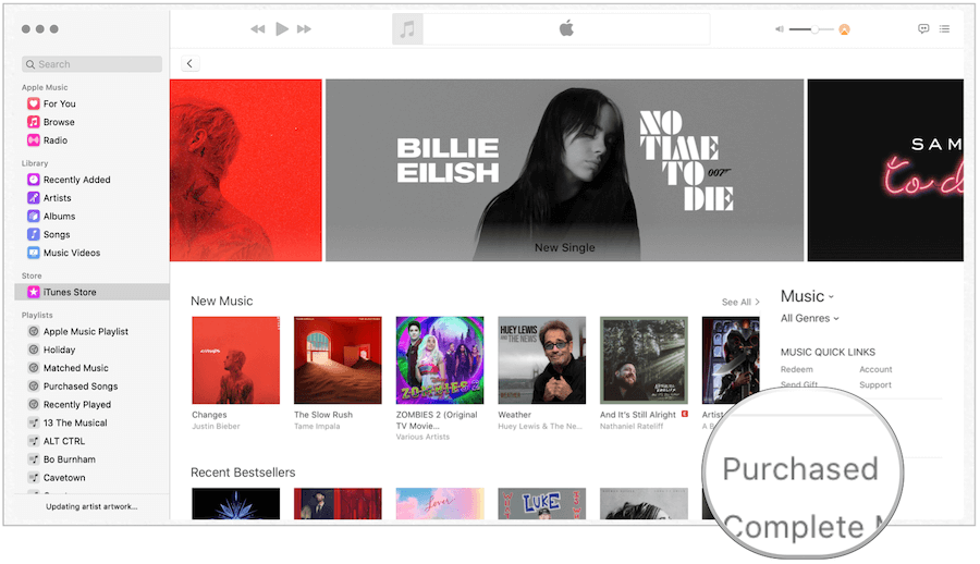 iTunes, kas iegādāts operētājsistēmā Mac