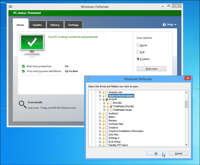Windows 8.1 padoms: pievienojiet Windows Defender konteksta izvēlnei