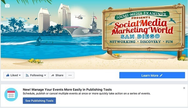 Facebook atvieglo Facebook notikumu pārvaldīšanu no lapas Publishing Tools.