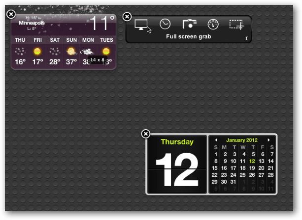 Informācijas paneļa kalendārs OS X