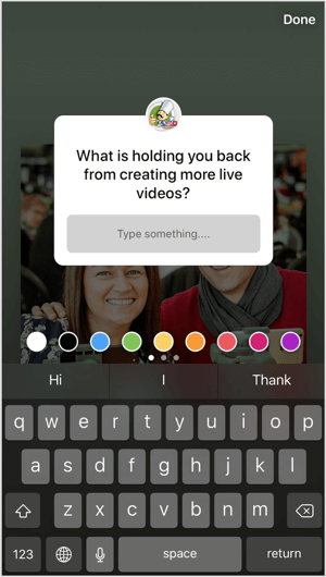 Pievienojiet jautājumu uzlīmes saviem Instagram stāstiem, lai neuzkrītoši aptaujātu auditoriju.