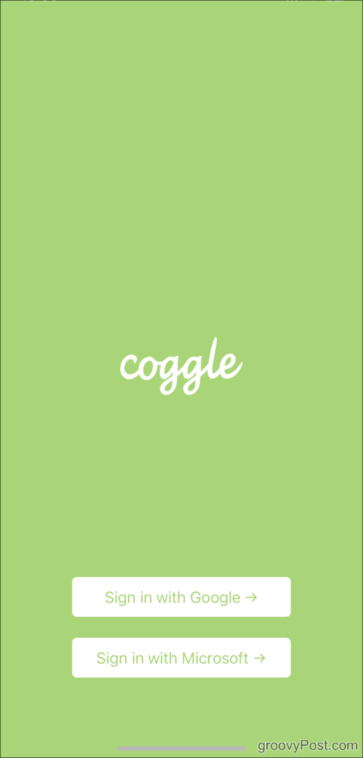 Coggle galvenais ekrāns