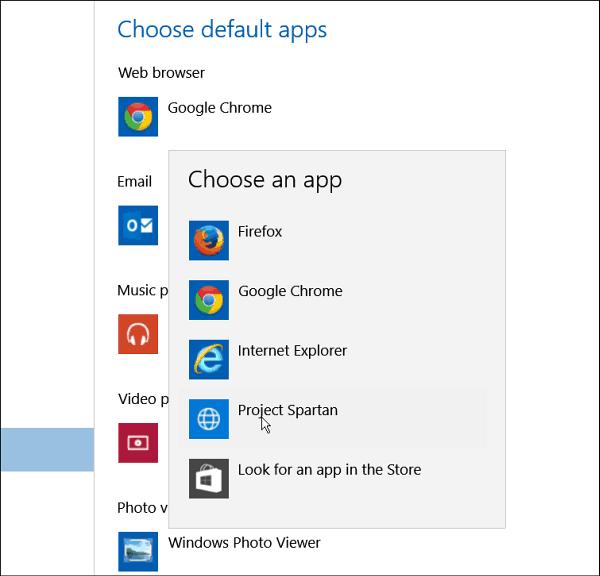 Windows 10 padoms. Padariet Project Spartan par noklusējuma pārlūku