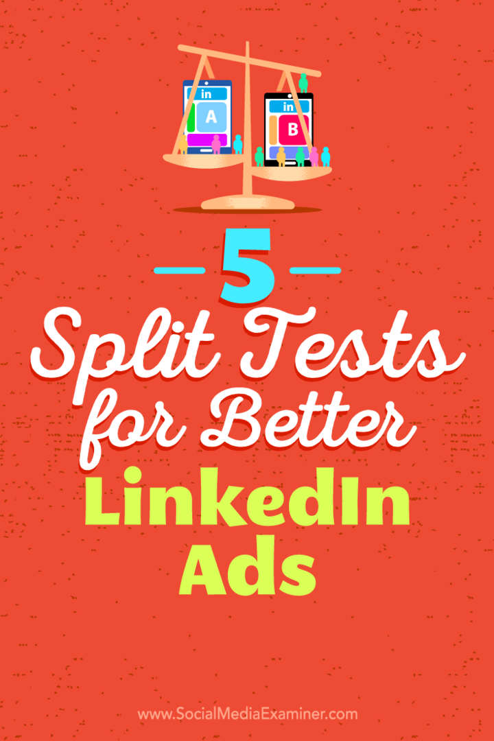 5 dalītie testi labākai LinkedIn reklāmai, ko izstrādājusi Aleksandra Rynne vietnē Social Media Examiner.