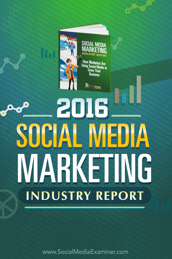 2016. gada sociālo mediju mārketinga nozares ziņojums: sociālo mediju eksaminētājs